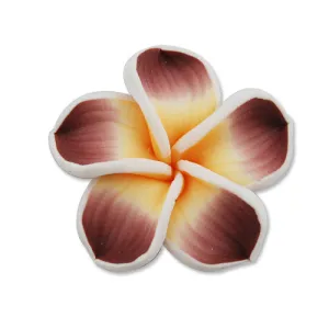 30MM HandMade And Flat Back Polymer Clay Flower Beads,Light Amethyst,Side Drilled Hole Size 2.5MM,Lead Free,Sold 50 PCS Per Package