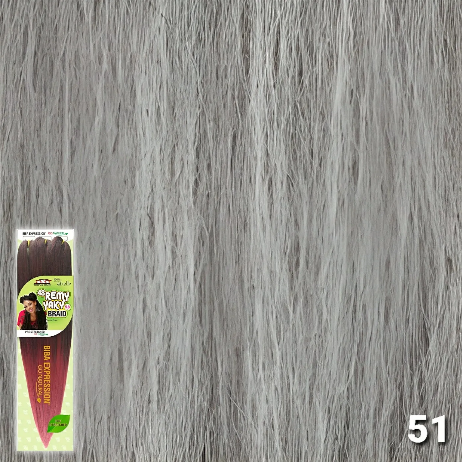 (48") Biba Expression 3x Pre-Stretched Remy Yaki Braid