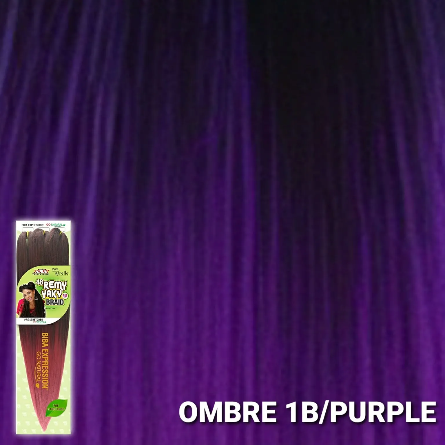 (48") Biba Expression 3x Pre-Stretched Remy Yaki Braid