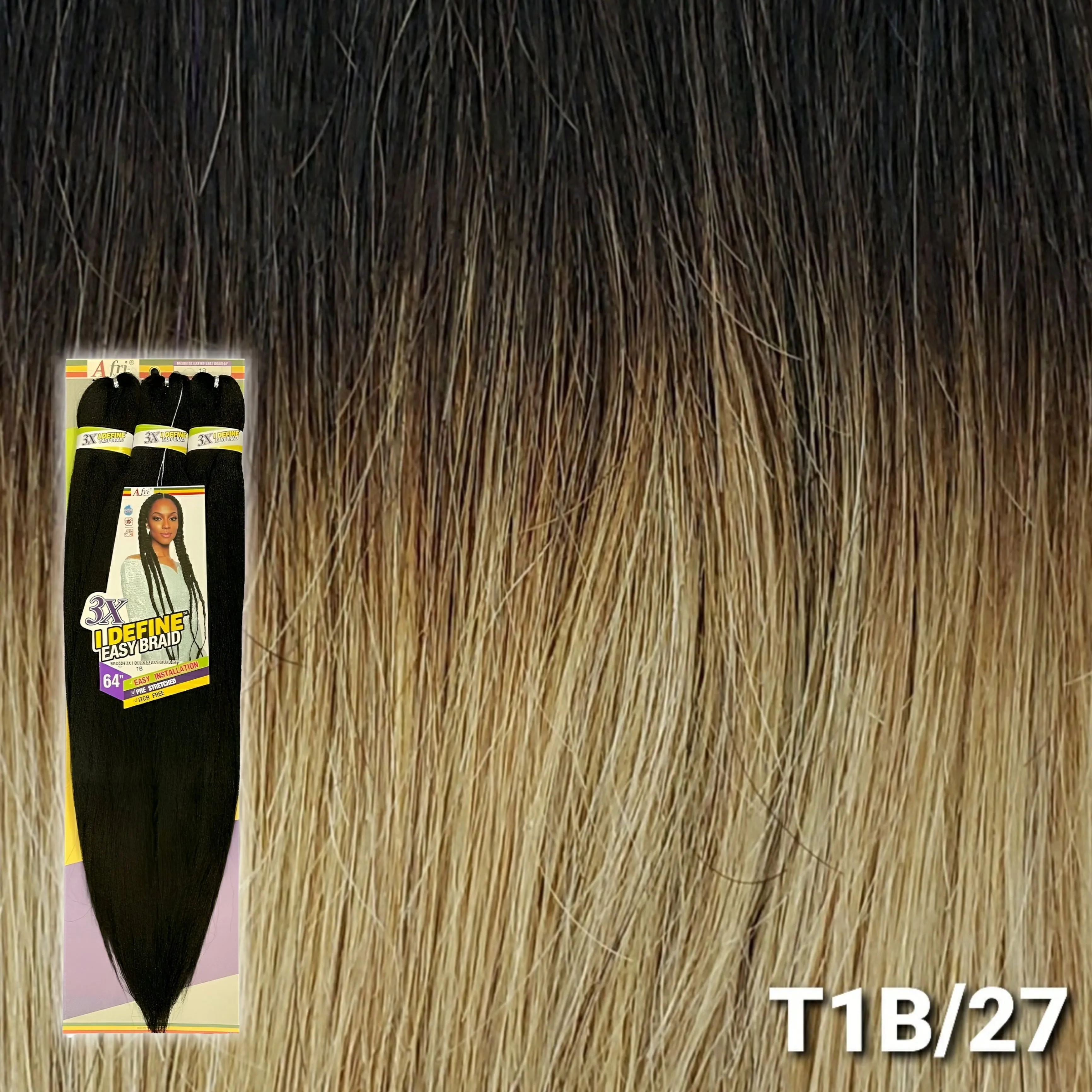 (64") Afri-Naptural 3x I Define Pre-Stretched Easy Braid