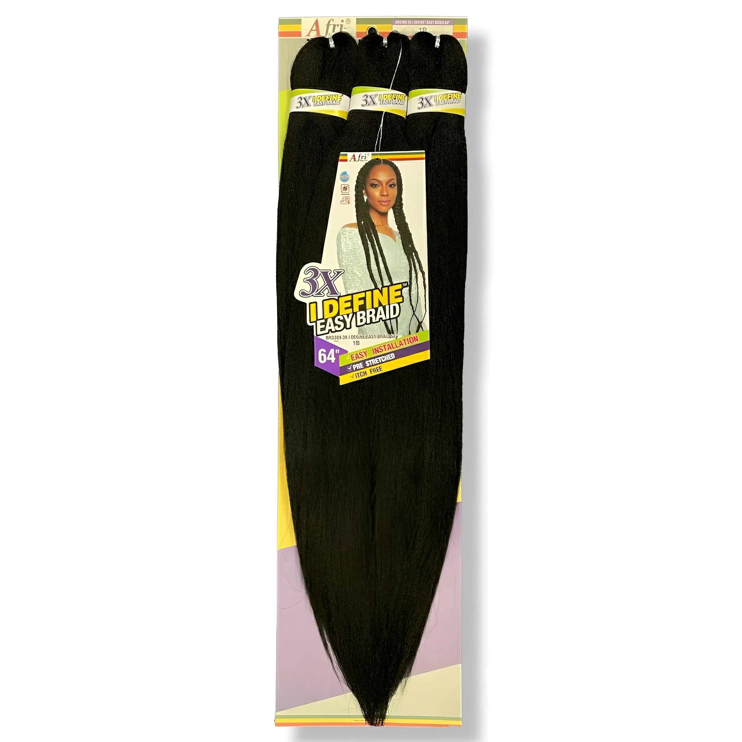 (64") Afri-Naptural 3x I Define Pre-Stretched Easy Braid