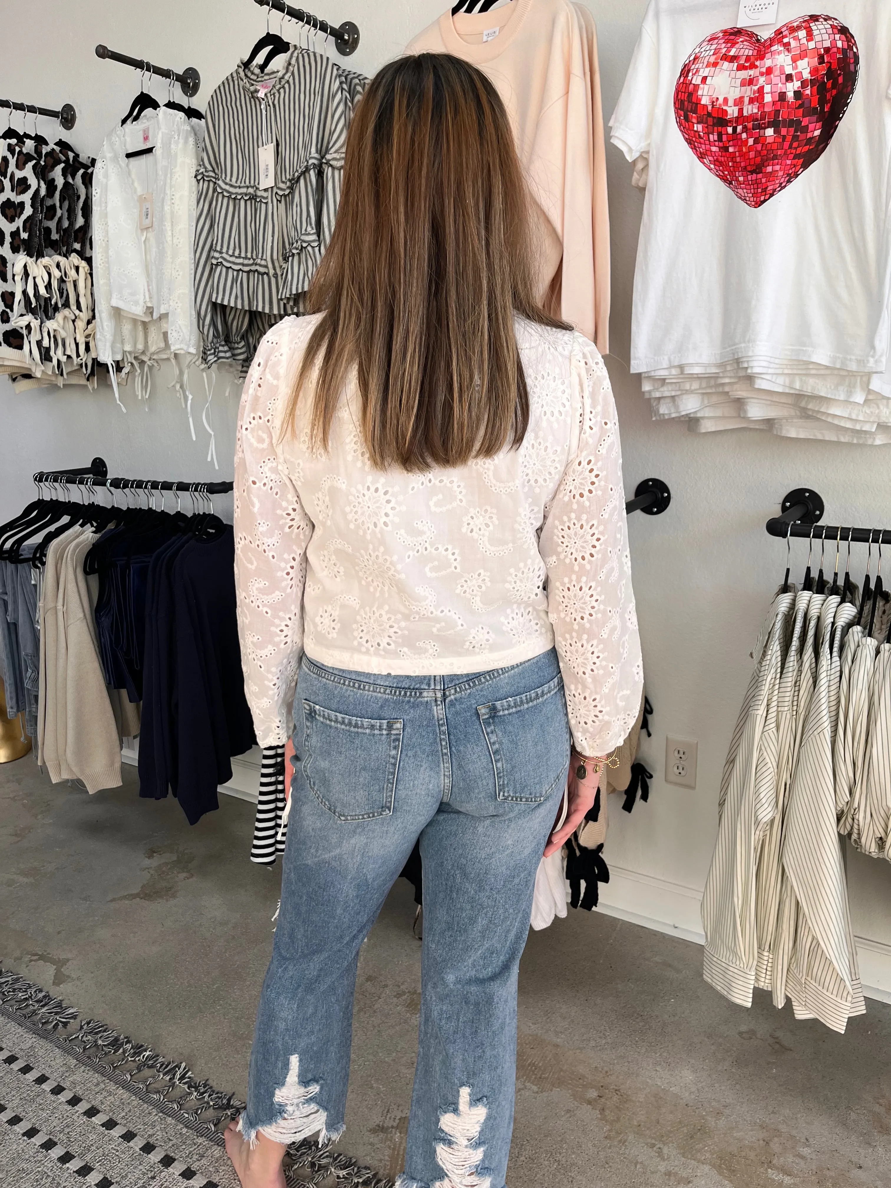 Annie Wear Distressed Raw Hem Cropped Jeans