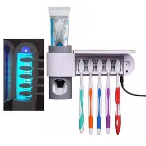 Antibacterial UV Light Toothbrush Sterilizer Automatic Toothpaste Dispenser