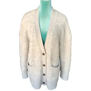 Banana Republic Oversized Safido Bouclé Cardigan in Light Heather Gray