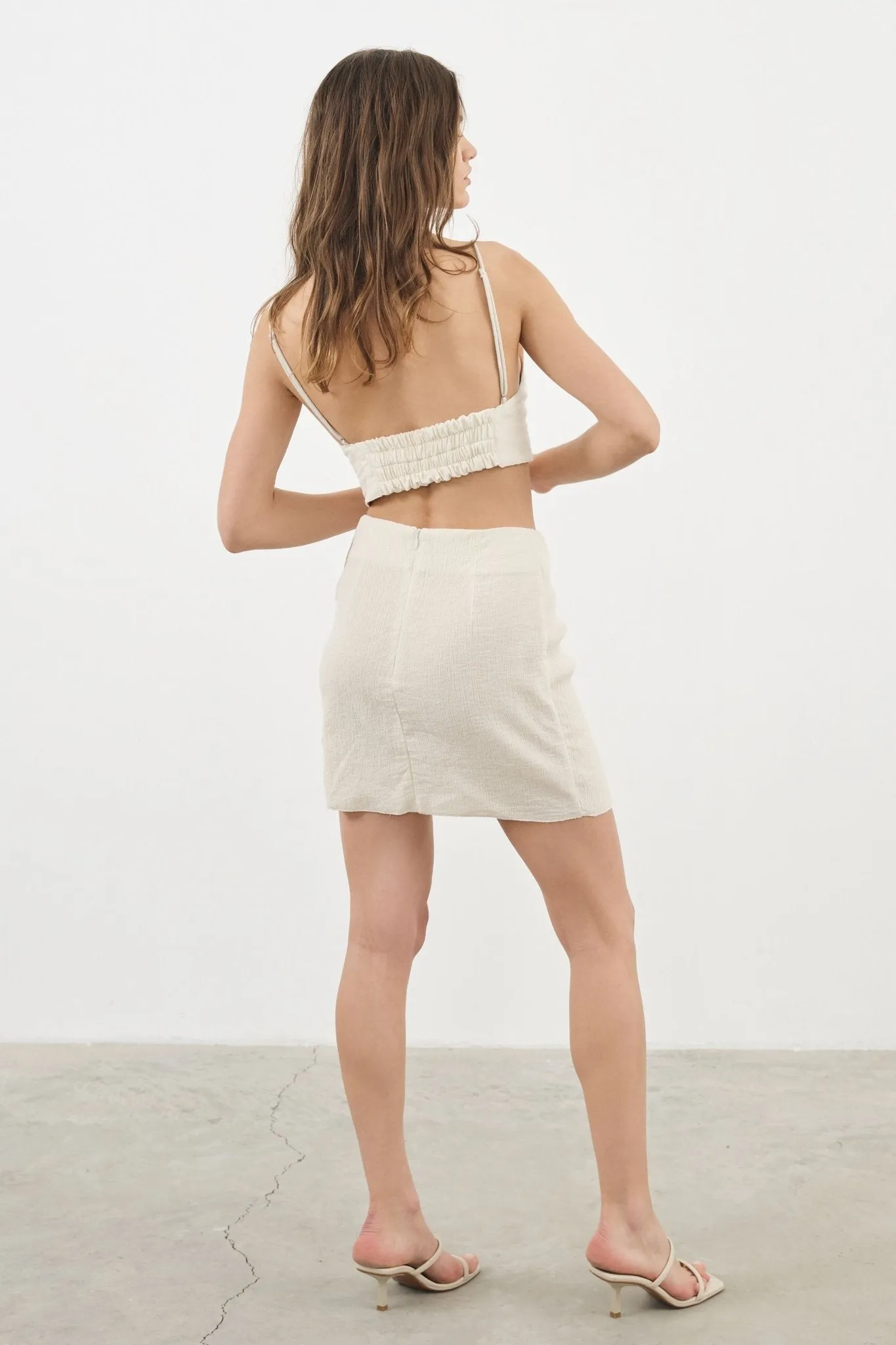 Bella Mini Skirt - Natural