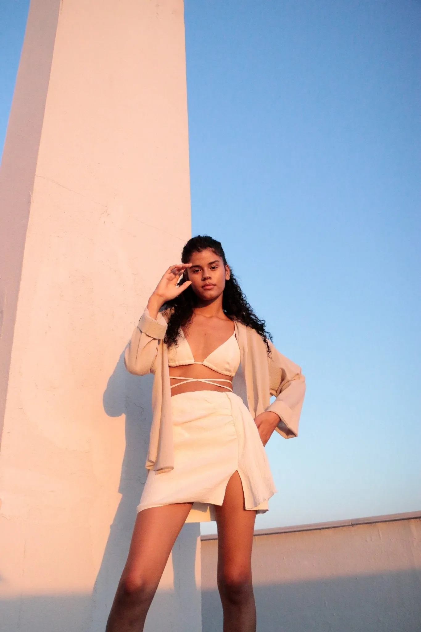 Bella Mini Skirt - Natural