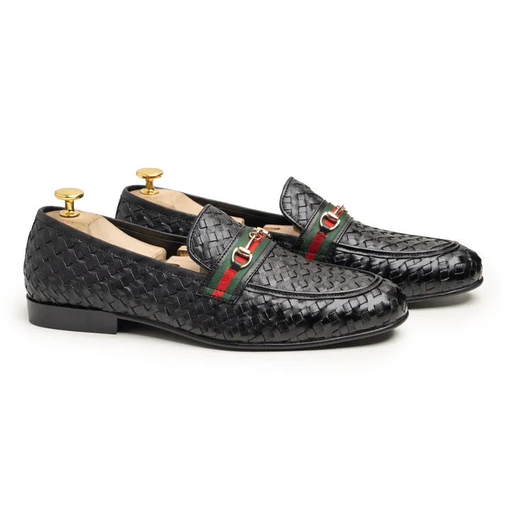 Black knitted loafers