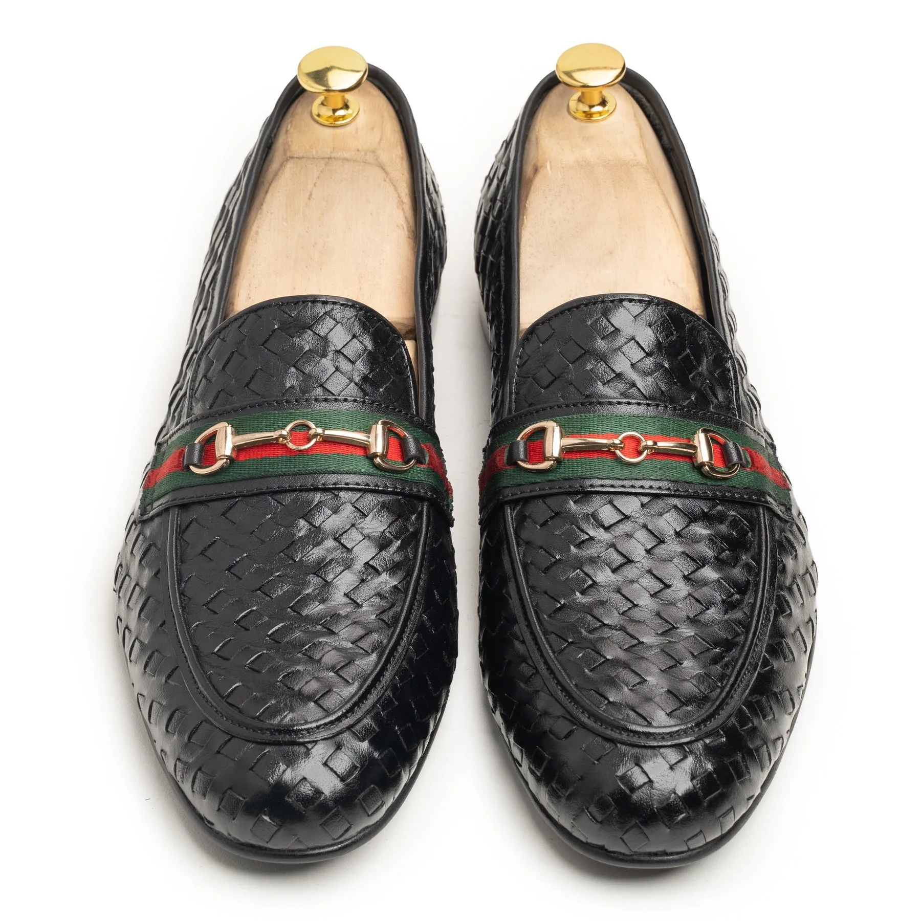 Black knitted loafers