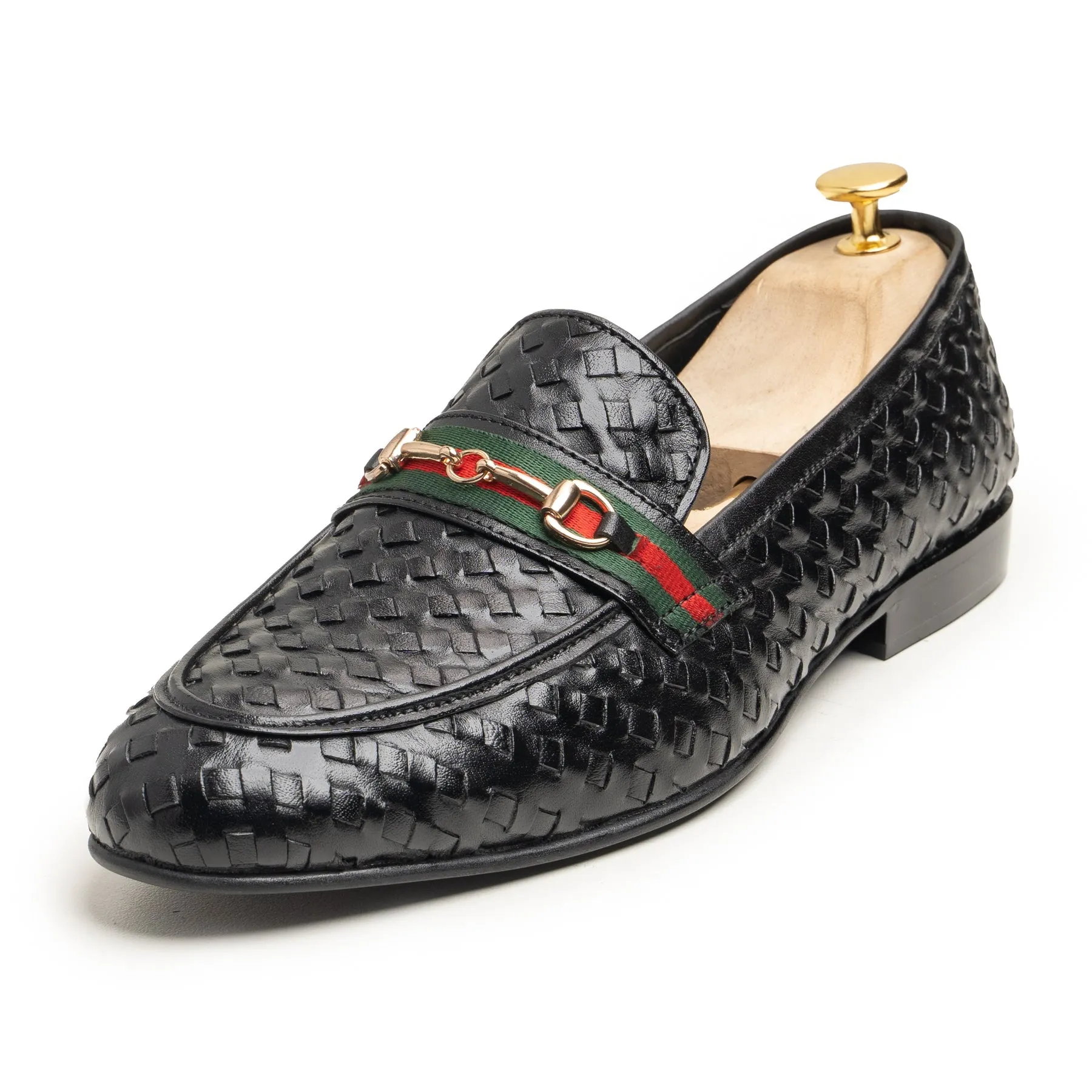 Black knitted loafers