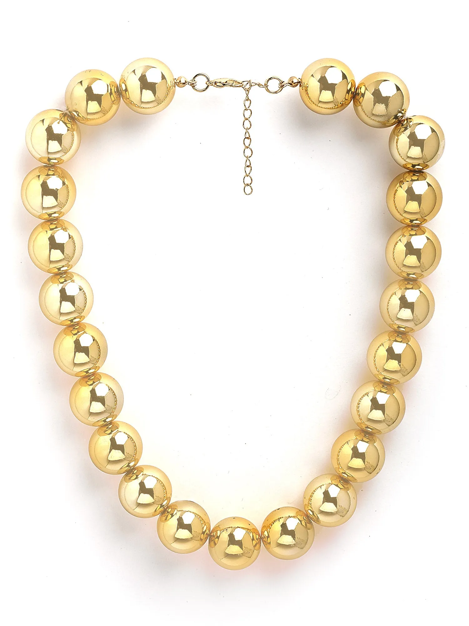 Bohey by KARATCART Gold-Plated Balls Link Necklace for Women