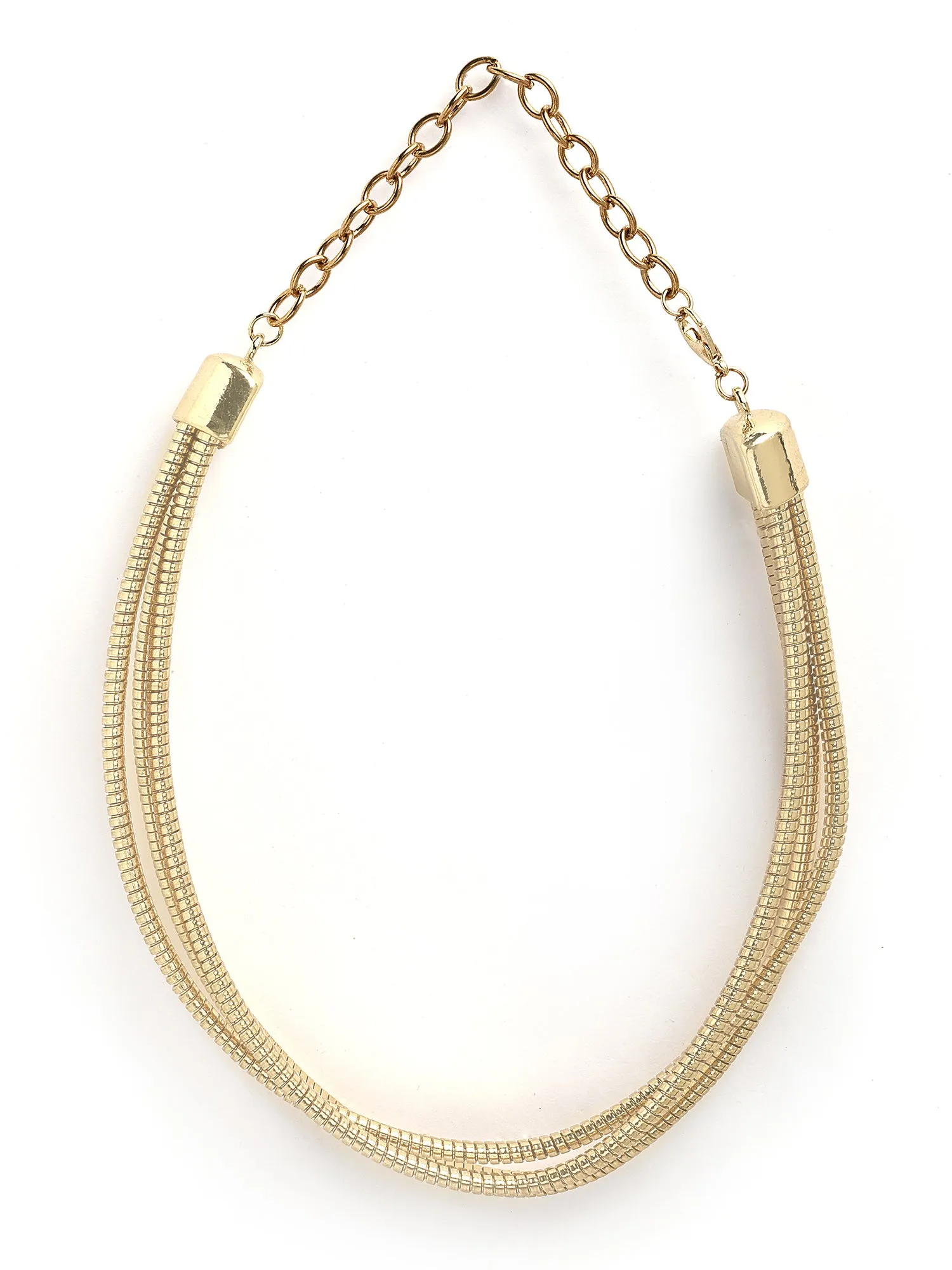Bohey by KARATCART Gold-Plated Multilayer Snake Chain Necklace for Women