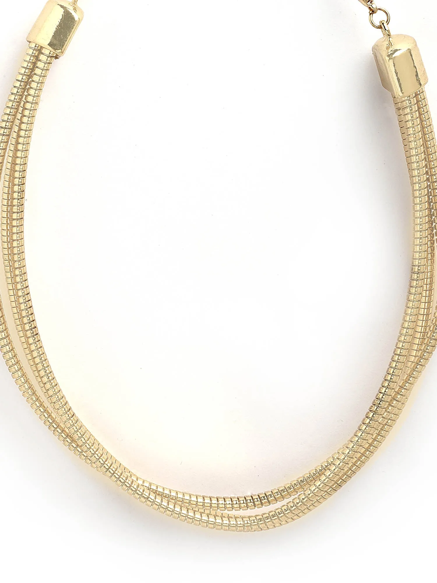 Bohey by KARATCART Gold-Plated Multilayer Snake Chain Necklace for Women