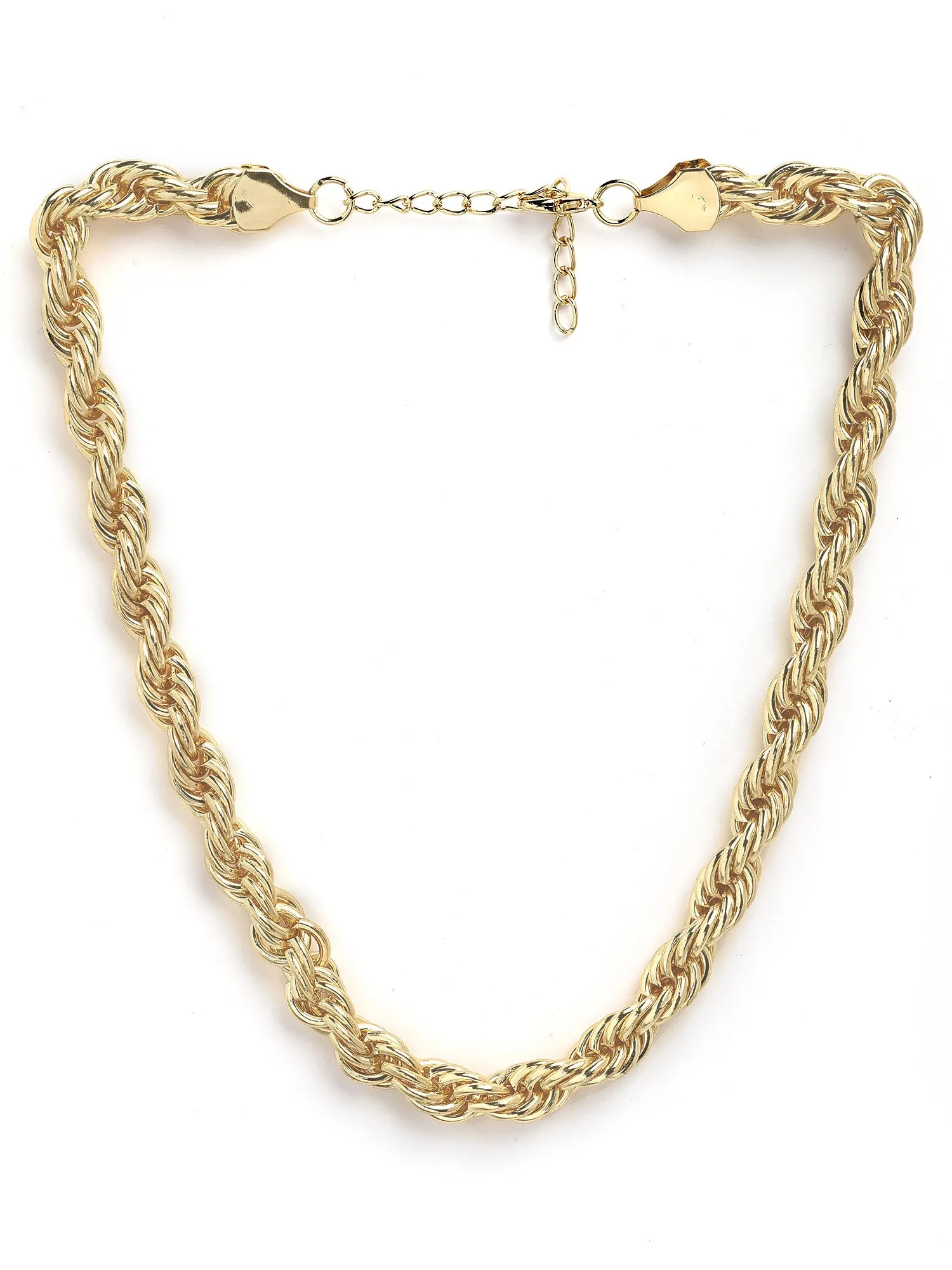 Bohey by KARATCART Gold-Plated Twisted Chain Necklace for Women