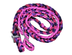 Braided nylon barrel reins with easy grip knots
