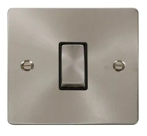 Click Define FPBS411BK Flat Plate 10AX Ingot 1-Gang 2-Way Plate Switch - Brushed Stainless (Black)