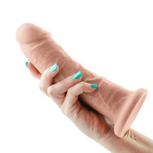 Colours Girthy 8 Inch Dual Density Silicone Suction Cup Dildo - Vanilla