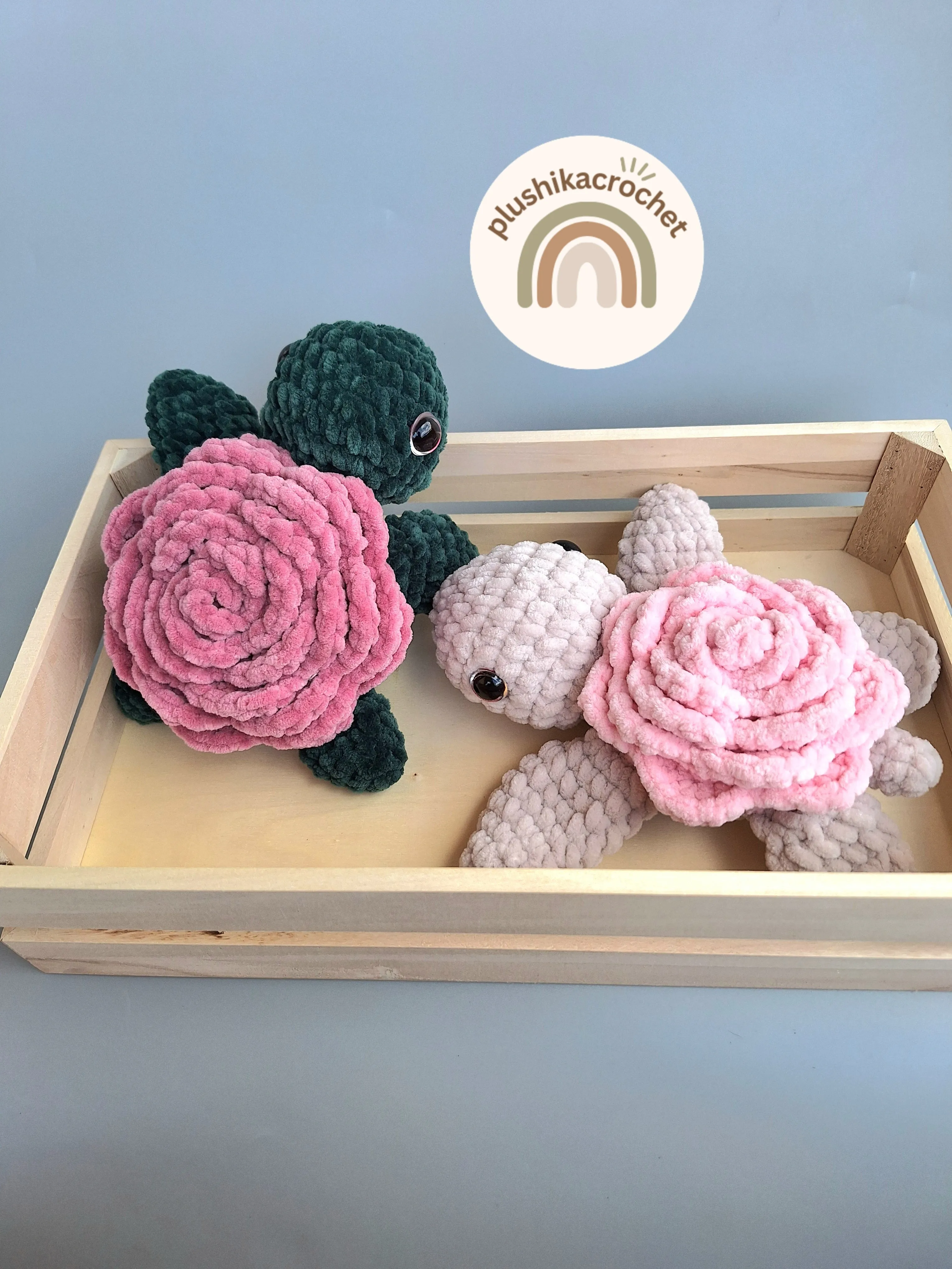 Crochet rose turtle Pattern, crochet turtle pattern, no sew turtle pattern