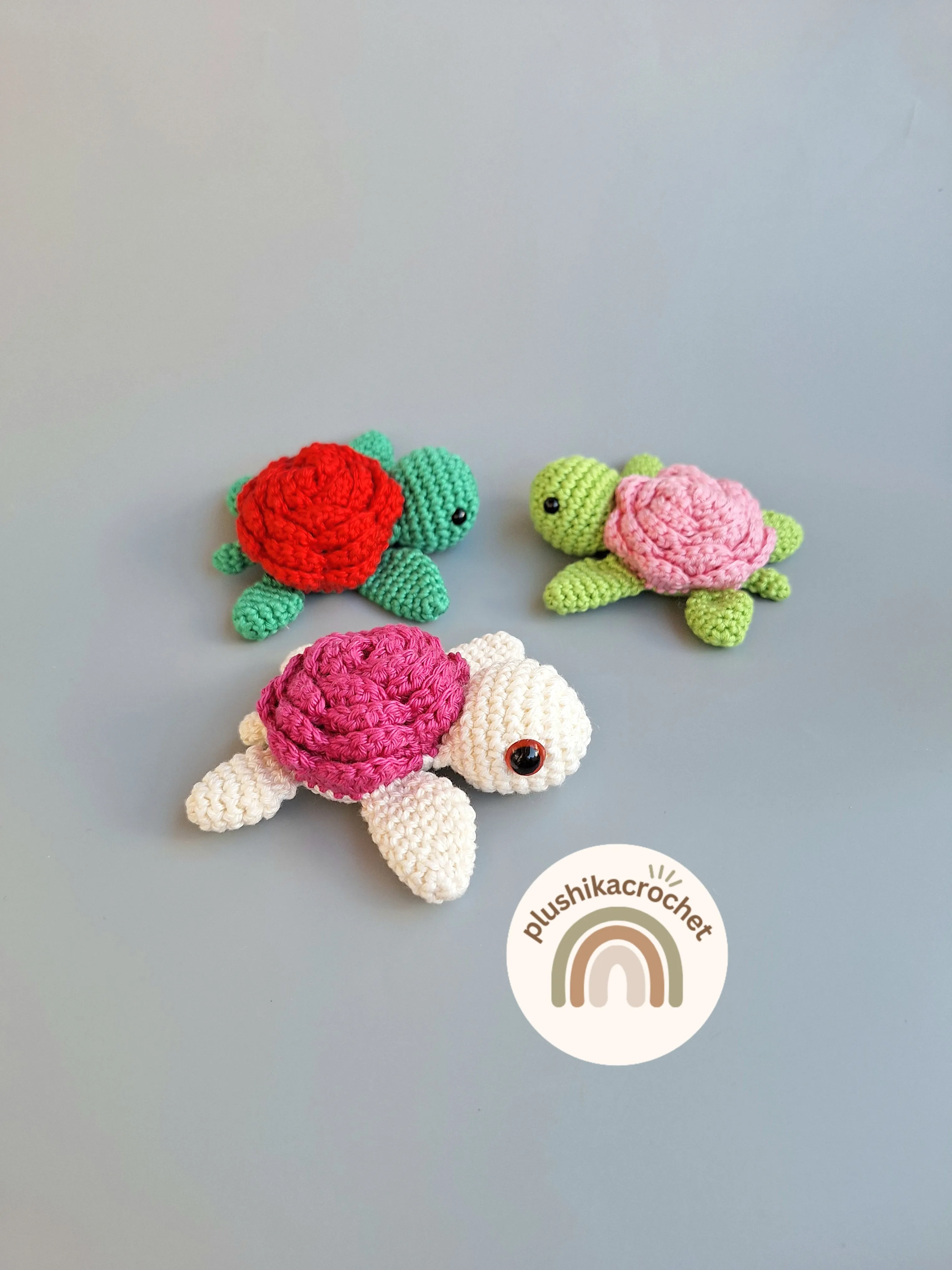 Crochet rose turtle Pattern, no sew rose turtle pattern, flower turtle amigurumi