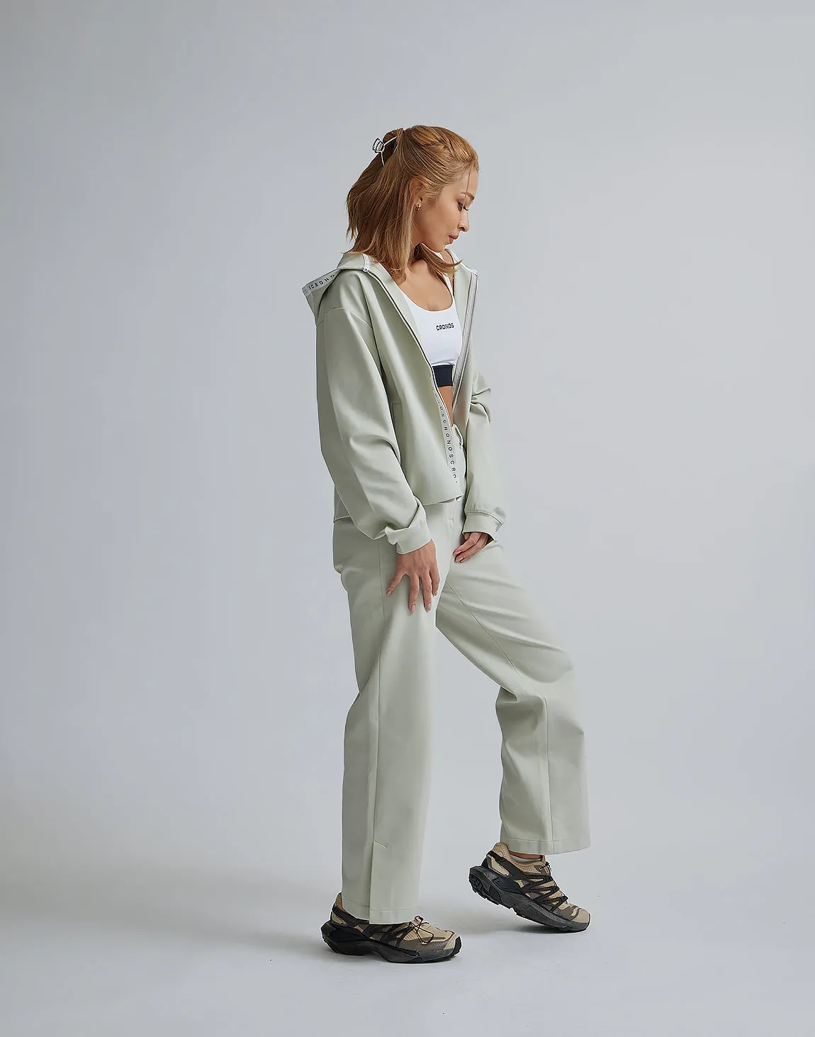 CRONOS WOMEN EASY CARE STRETCH PANTS【BEIGE】