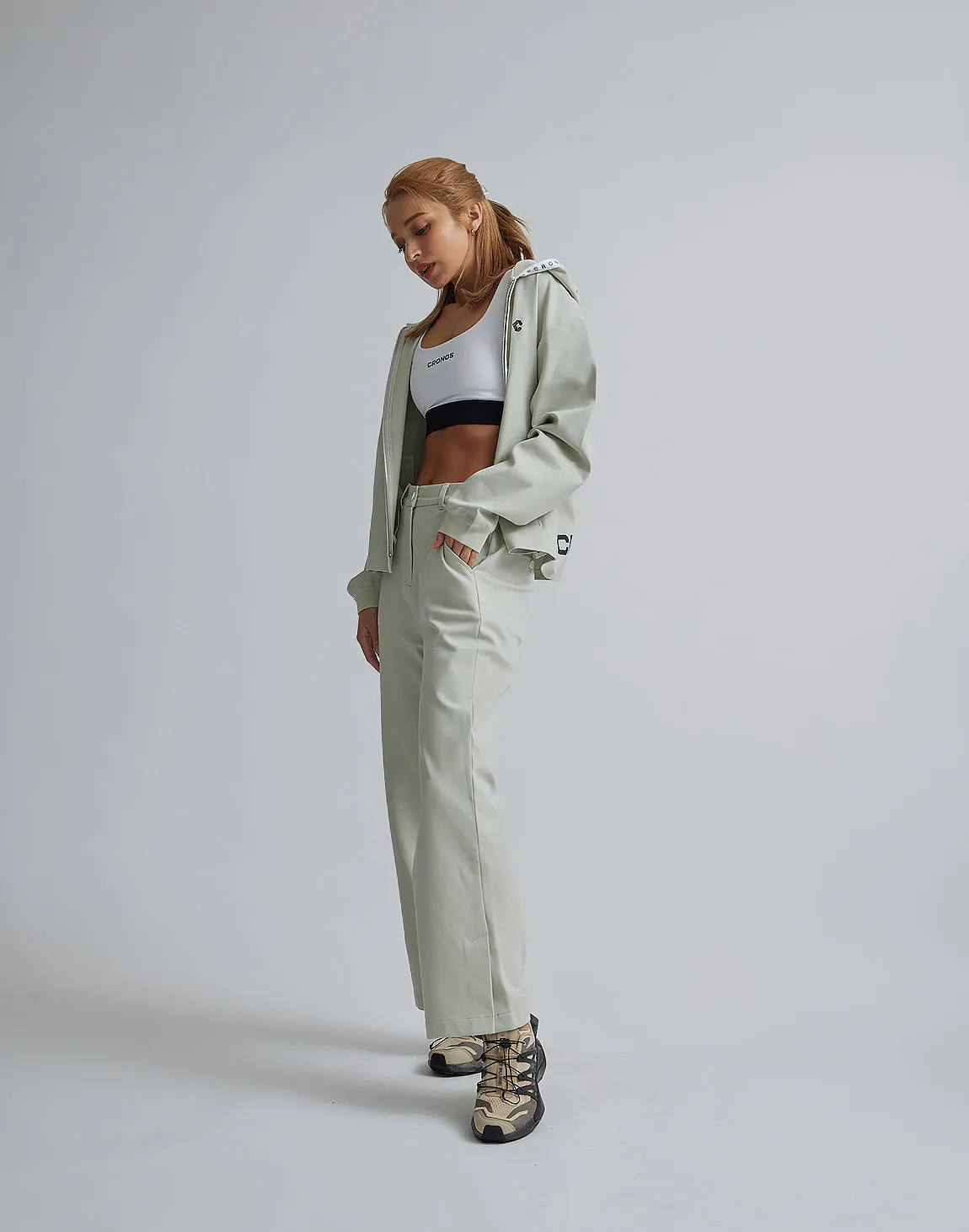 CRONOS WOMEN EASY CARE STRETCH PANTS【BEIGE】