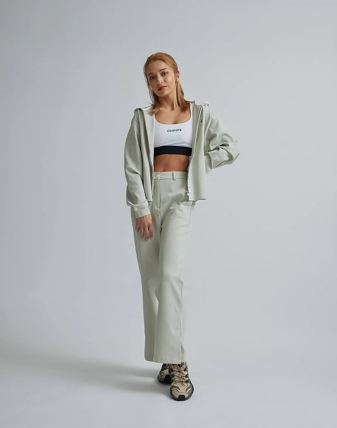 CRONOS WOMEN EASY CARE STRETCH PANTS【BEIGE】