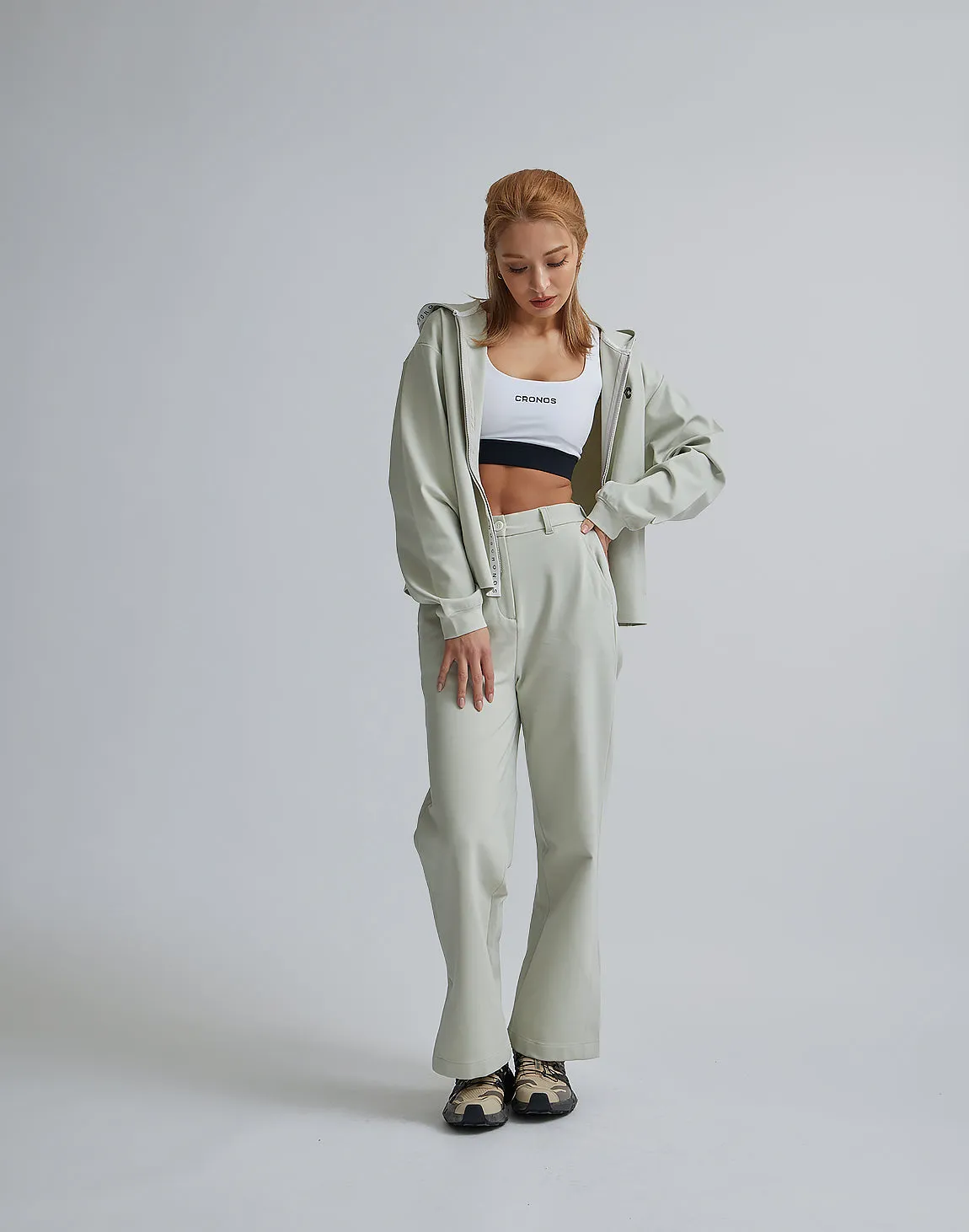 CRONOS WOMEN EASY CARE STRETCH PANTS【BEIGE】
