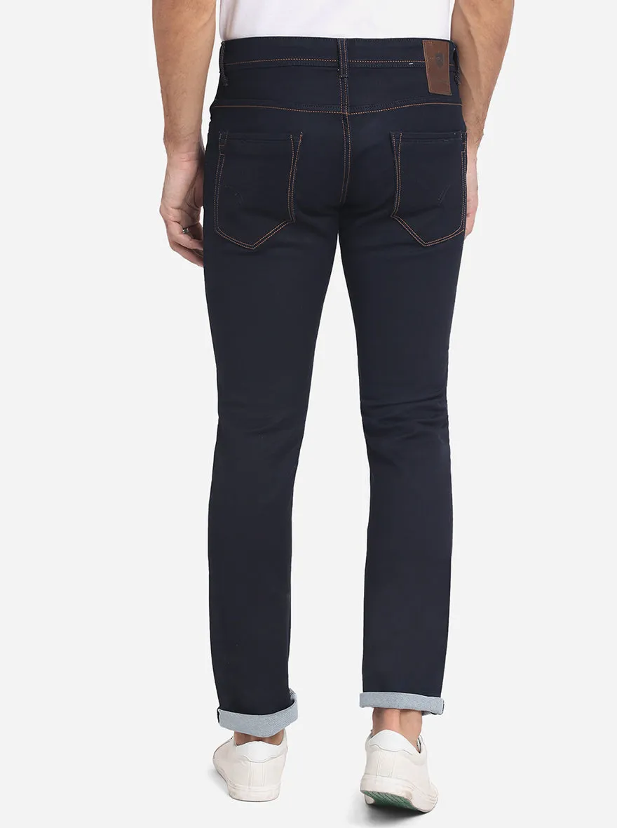 Dark Blue Washed Slim Fit Jeans | JadeBlue