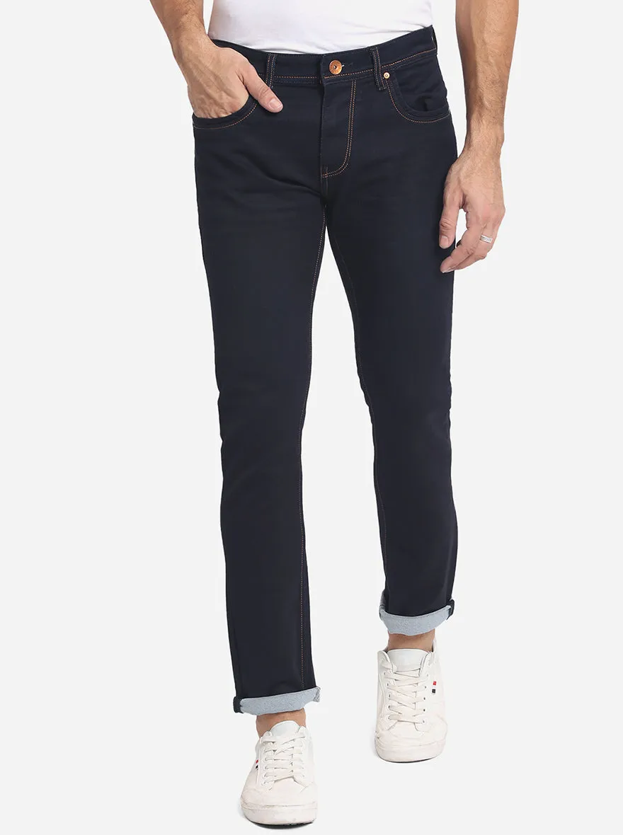 Dark Blue Washed Slim Fit Jeans | JadeBlue