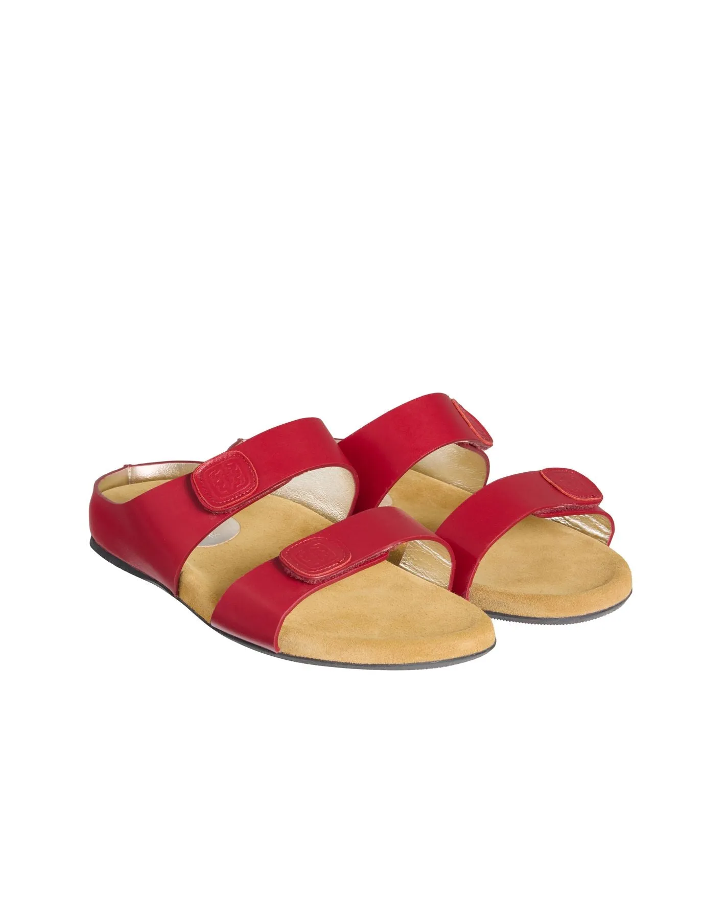 Delia red leather mules