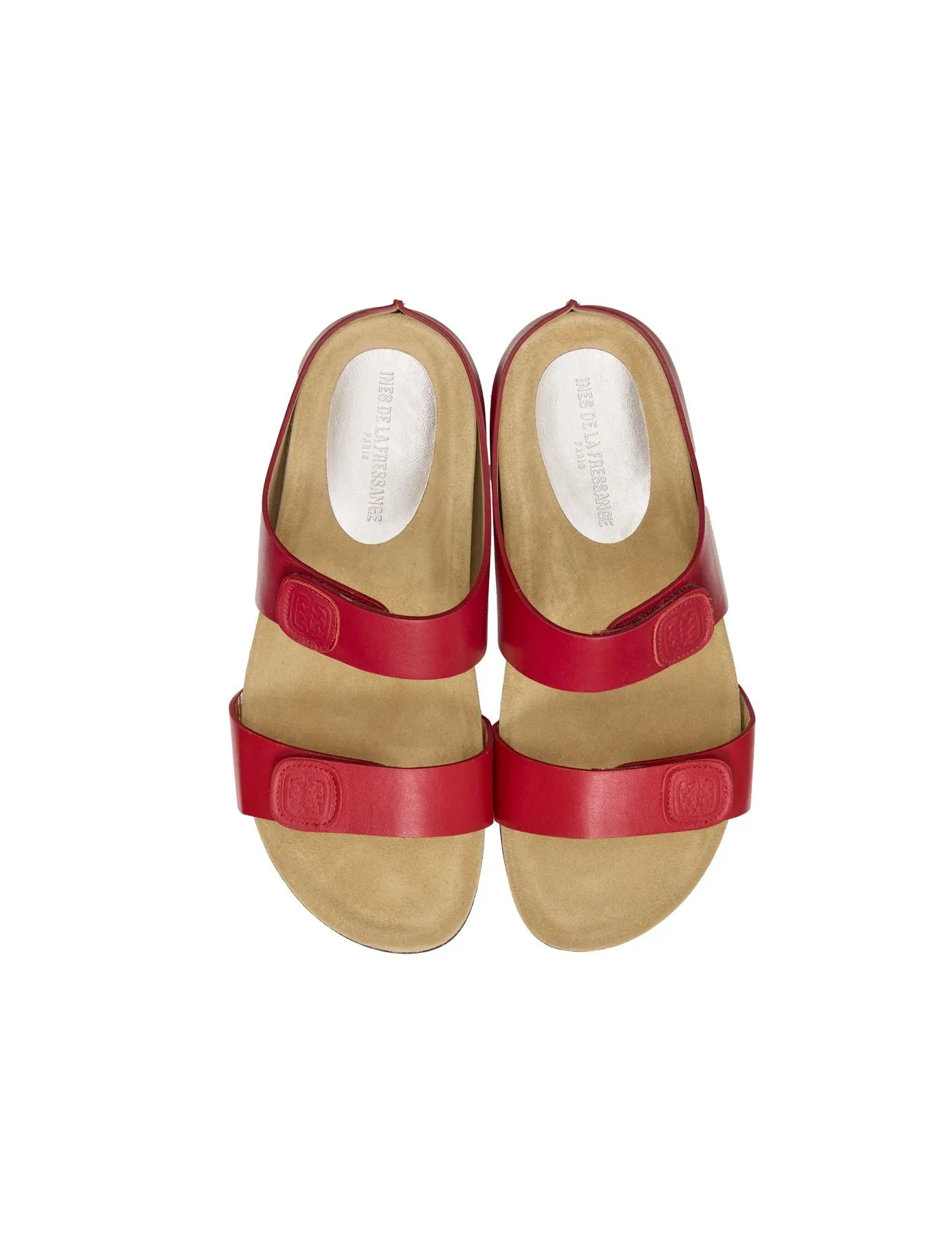 Delia red leather mules