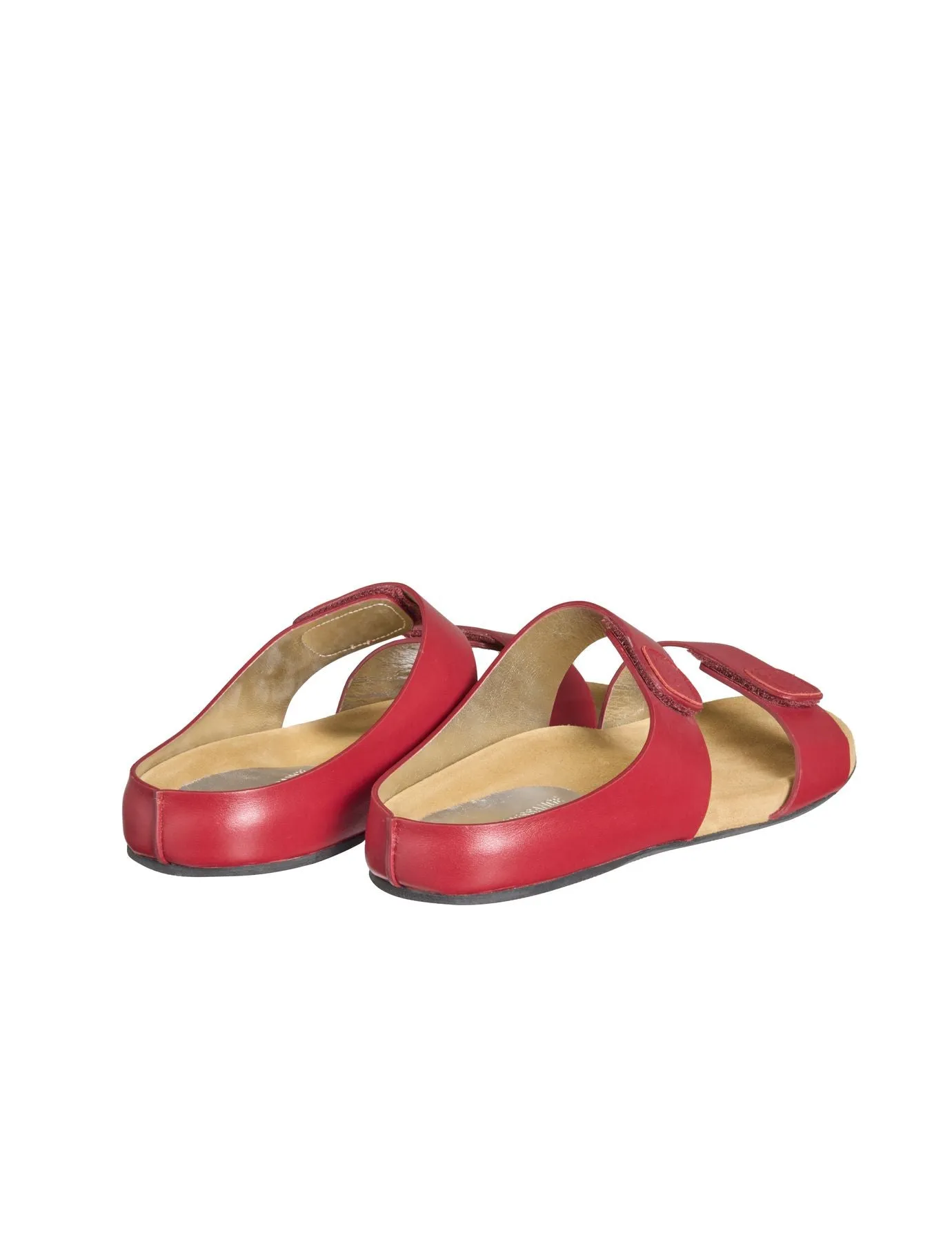 Delia red leather mules