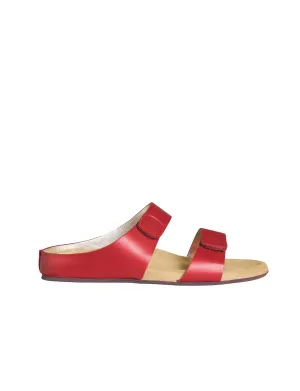 Delia red leather mules
