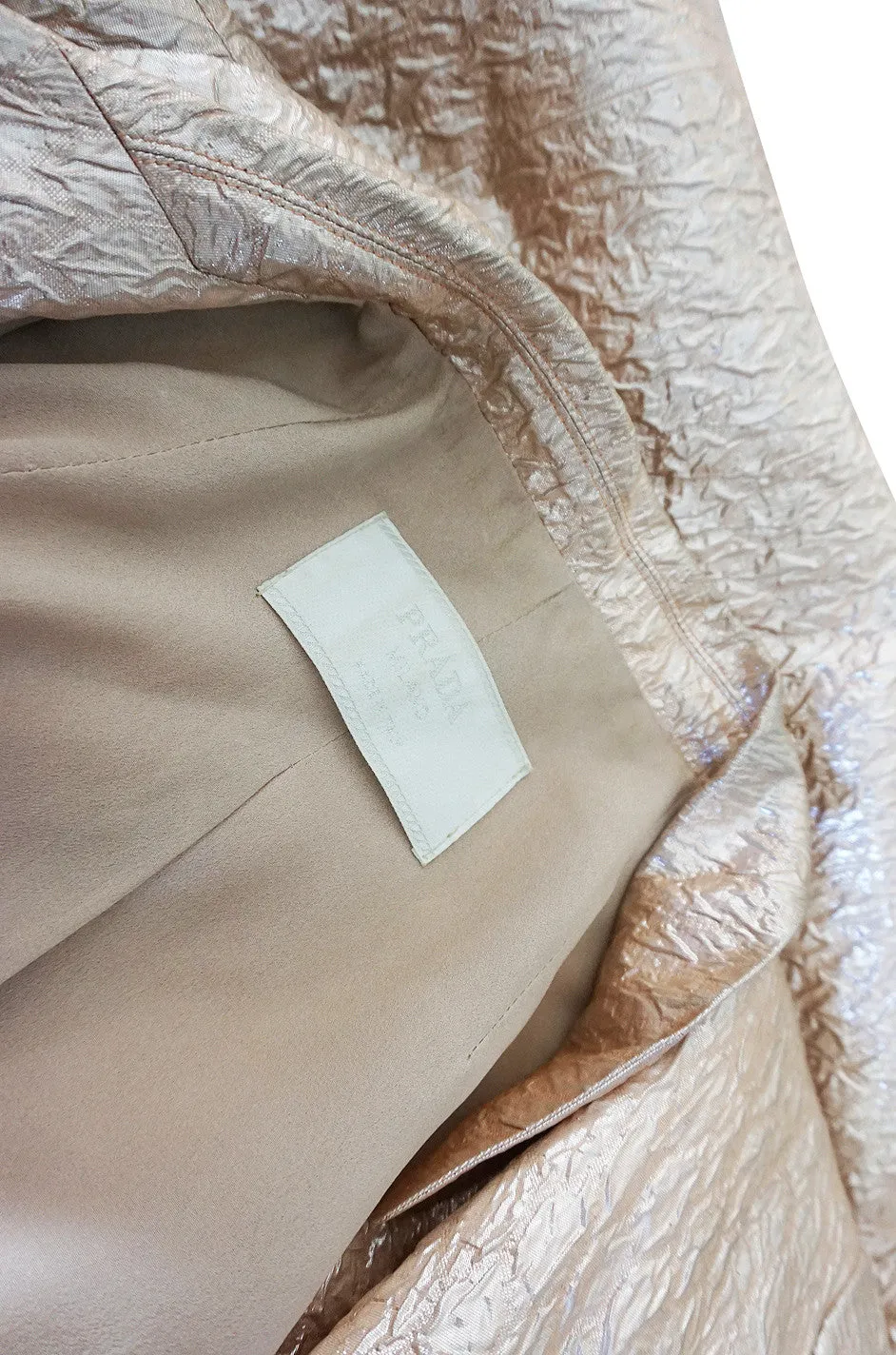 Early 2000s Prada Pink Silk Lame Jacket