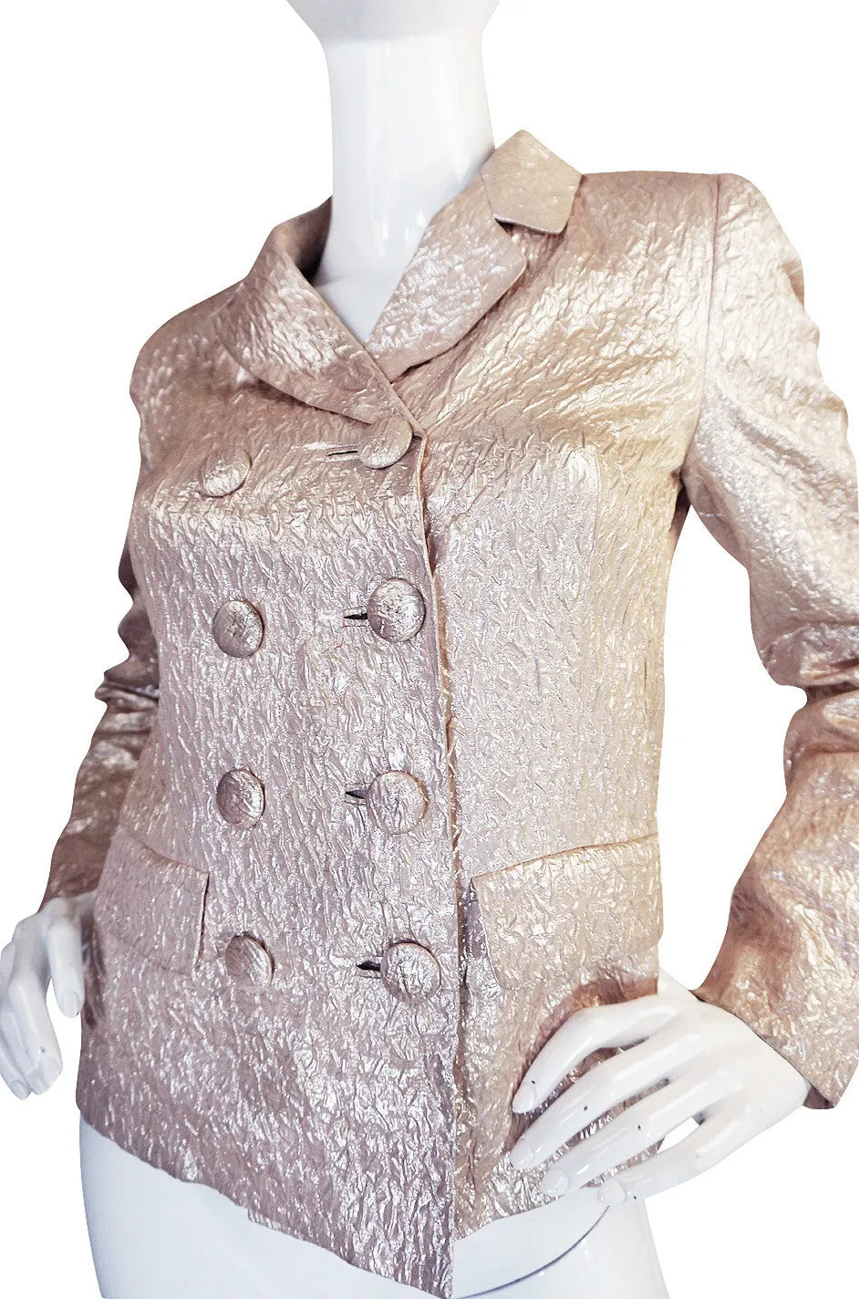 Early 2000s Prada Pink Silk Lame Jacket