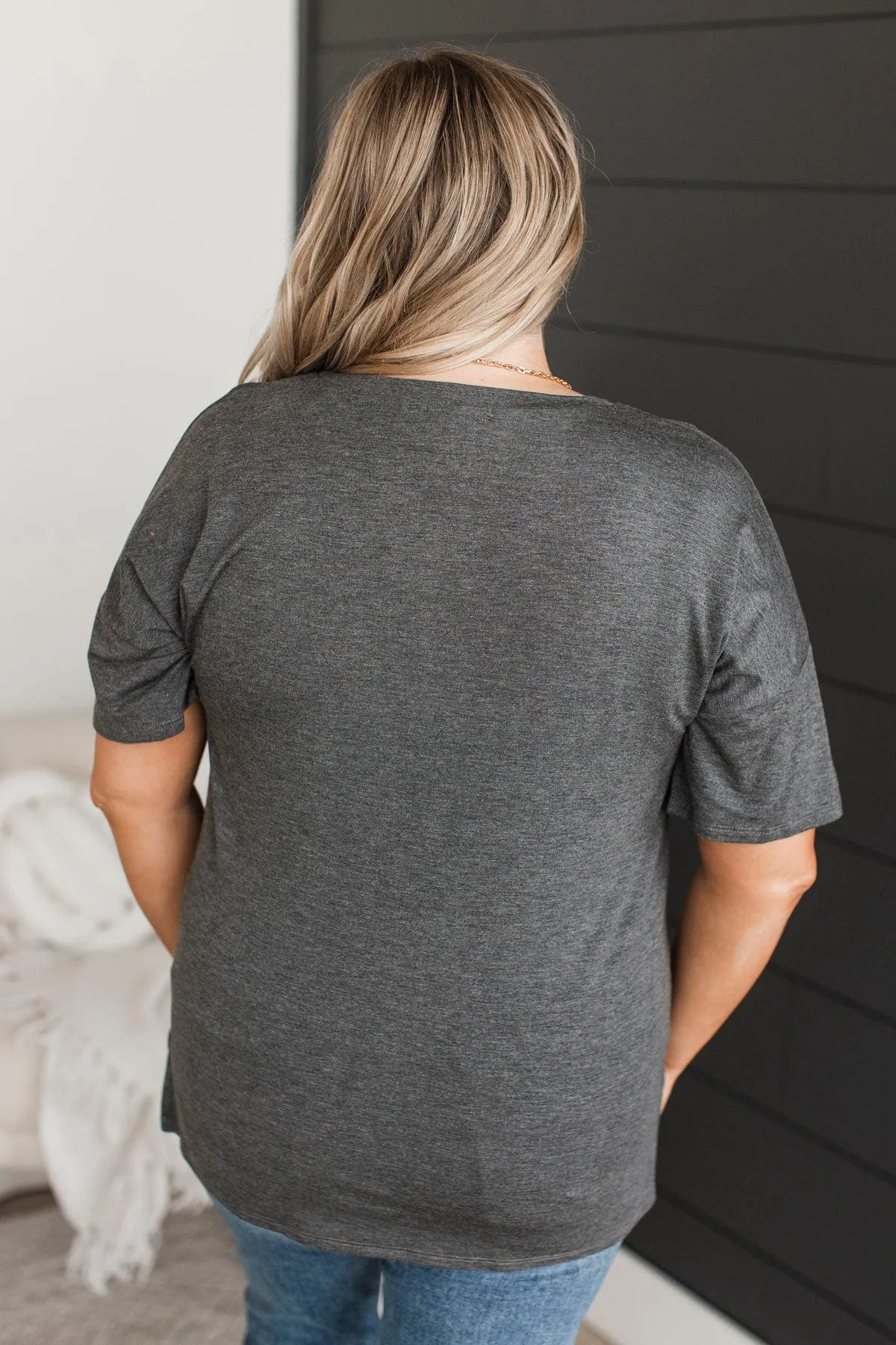 Easy Encounters Color Block Top- Charcoal