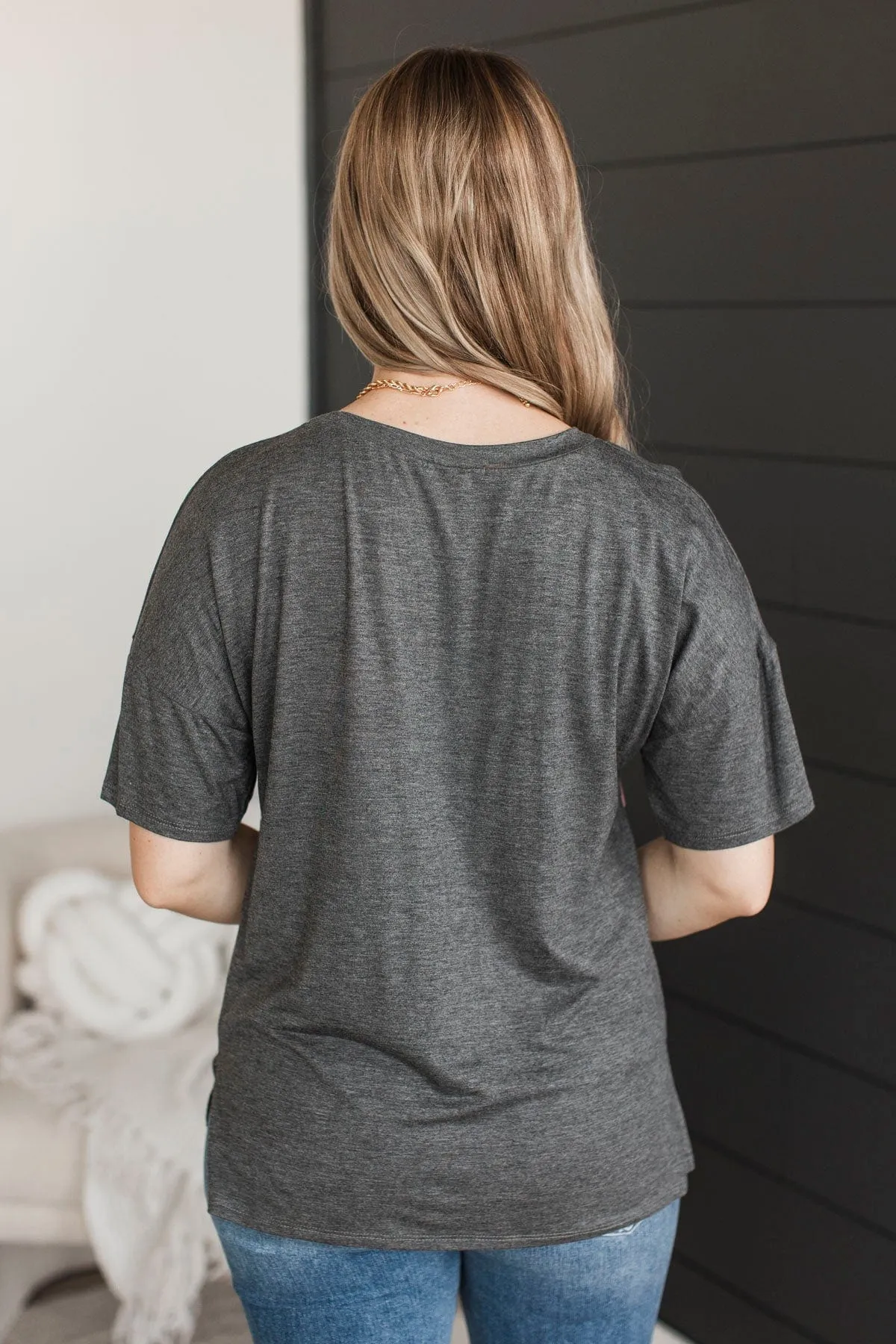 Easy Encounters Color Block Top- Charcoal