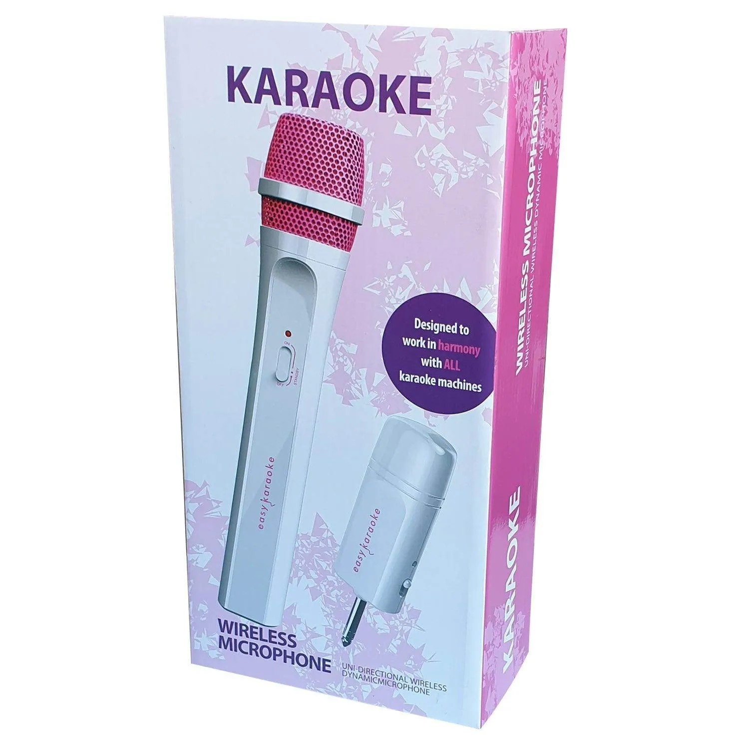 Easy Karaoke Wireless Microphone ~ Pink/White