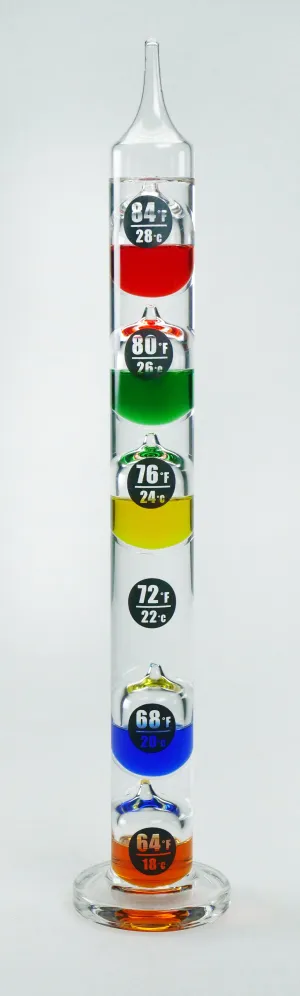 EASY READ 13" Tall Galileo Thermometer