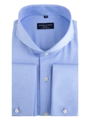 Extreme Cutaway Blue Premium Weave Shirt French Cuff