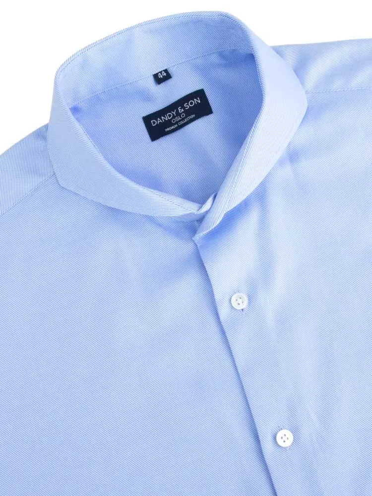 Extreme Cutaway Blue Premium Weave Shirt French Cuff