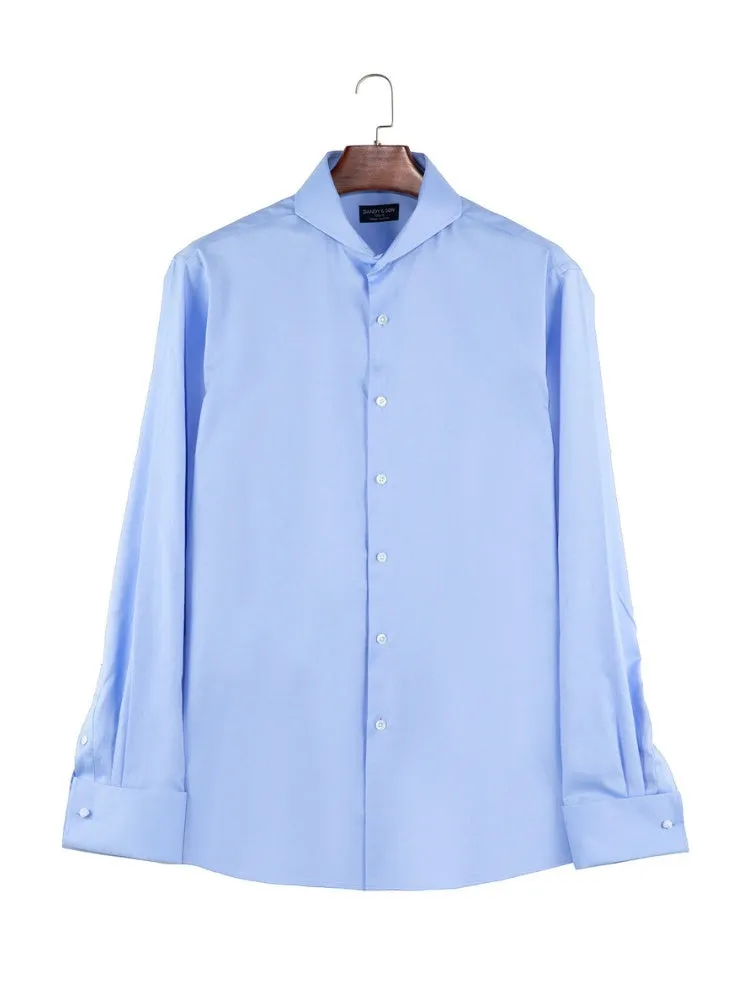 Extreme Cutaway Blue Premium Weave Shirt French Cuff