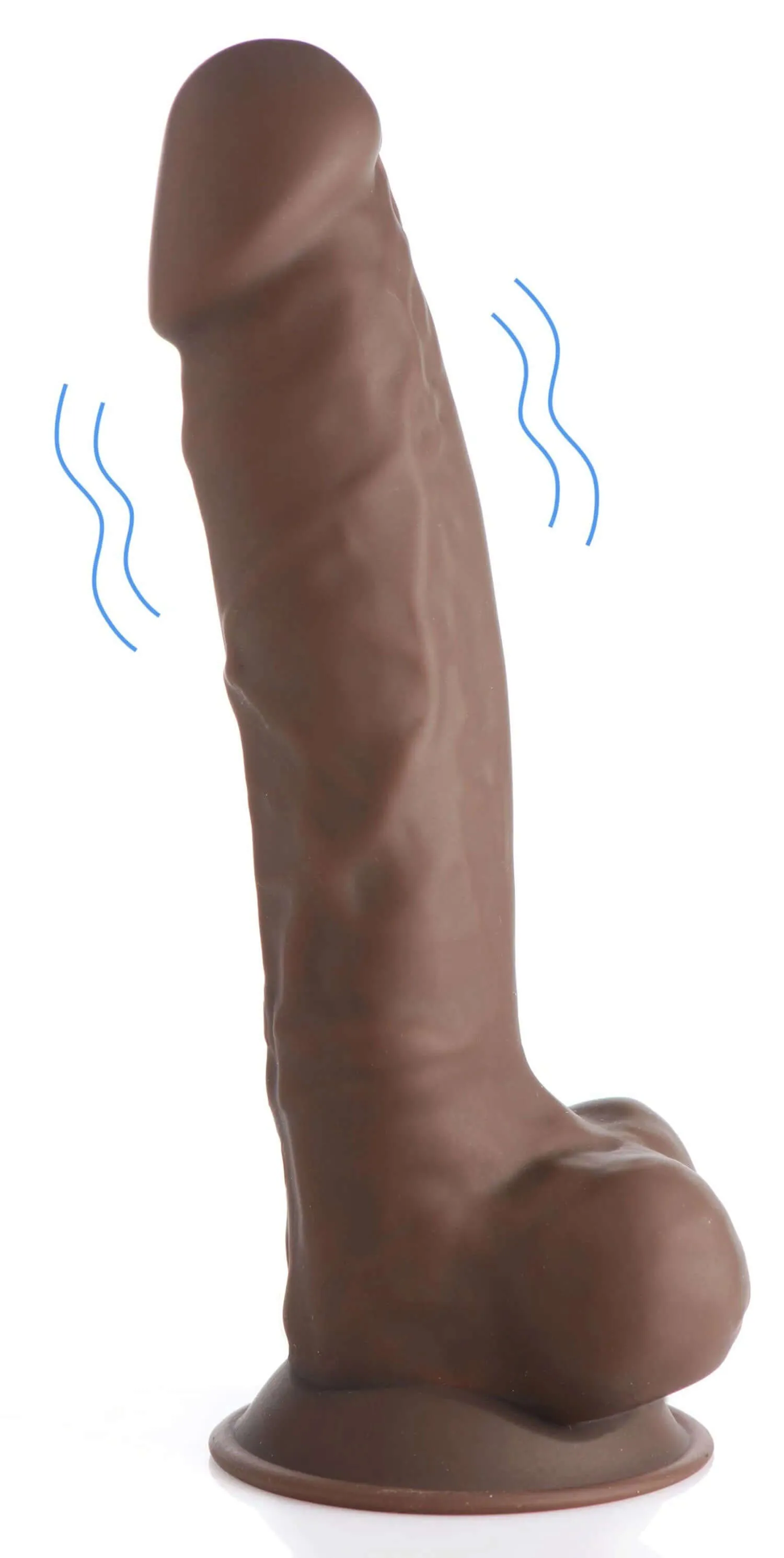 Fleshstixxx 8 inches Vibrating Silicone Dildo With Balls Brown