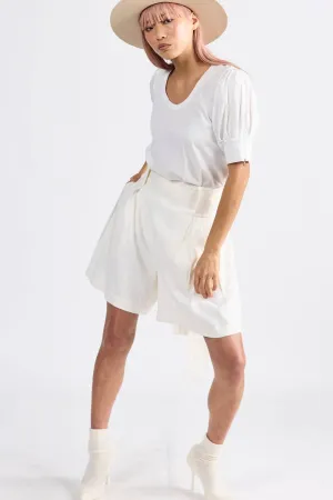 Florence Linen Short in Ivory