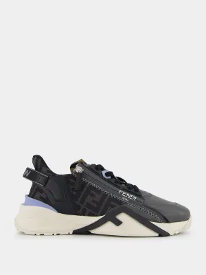Flow Grey Leather Low-Top Sneakers