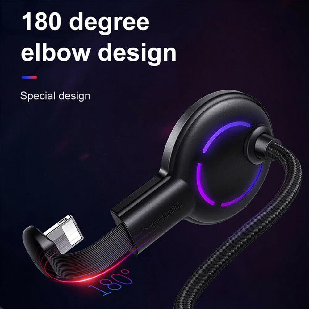 Gaming Charging Cable 180ø U Shape USB Fast Charger for iPhone with Suction Cup