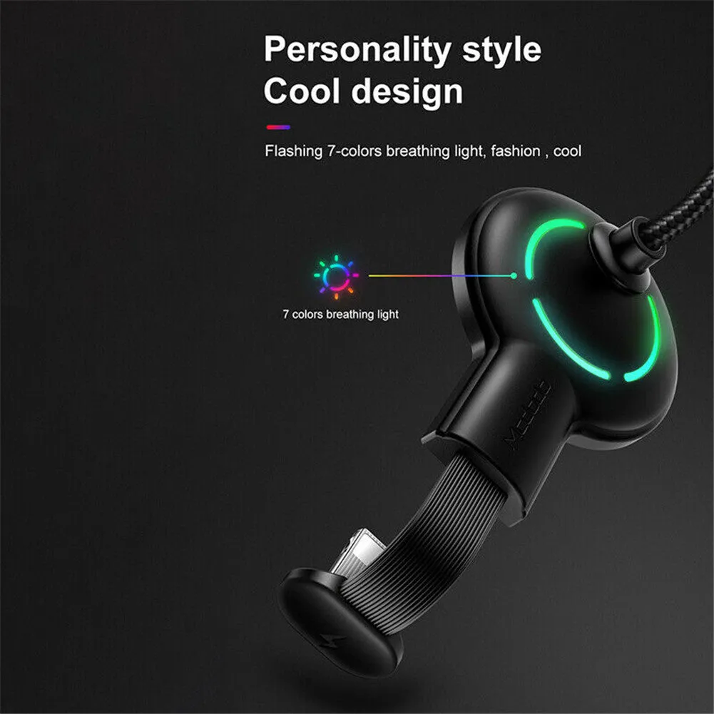 Gaming Charging Cable 180ø U Shape USB Fast Charger for iPhone with Suction Cup