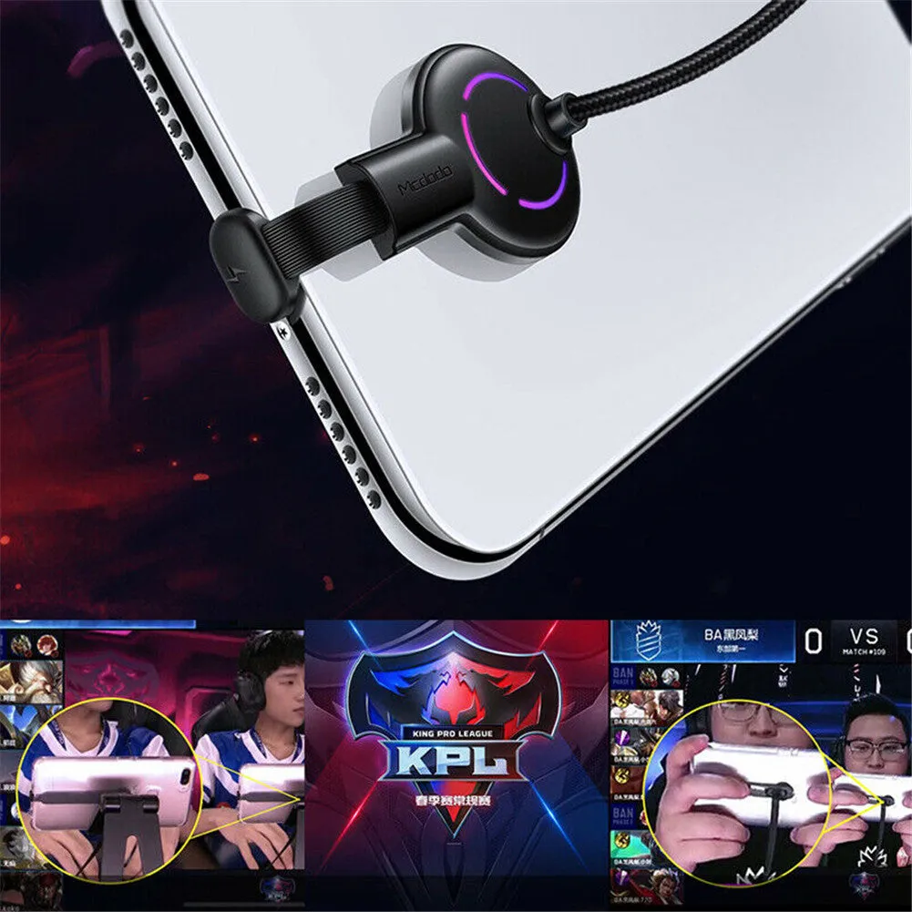Gaming Charging Cable 180ø U Shape USB Fast Charger for iPhone with Suction Cup