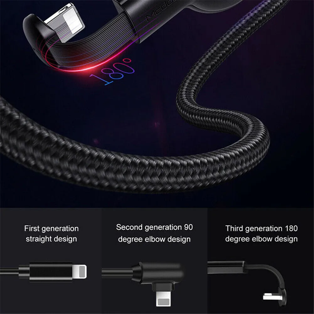 Gaming Charging Cable 180ø U Shape USB Fast Charger for iPhone with Suction Cup