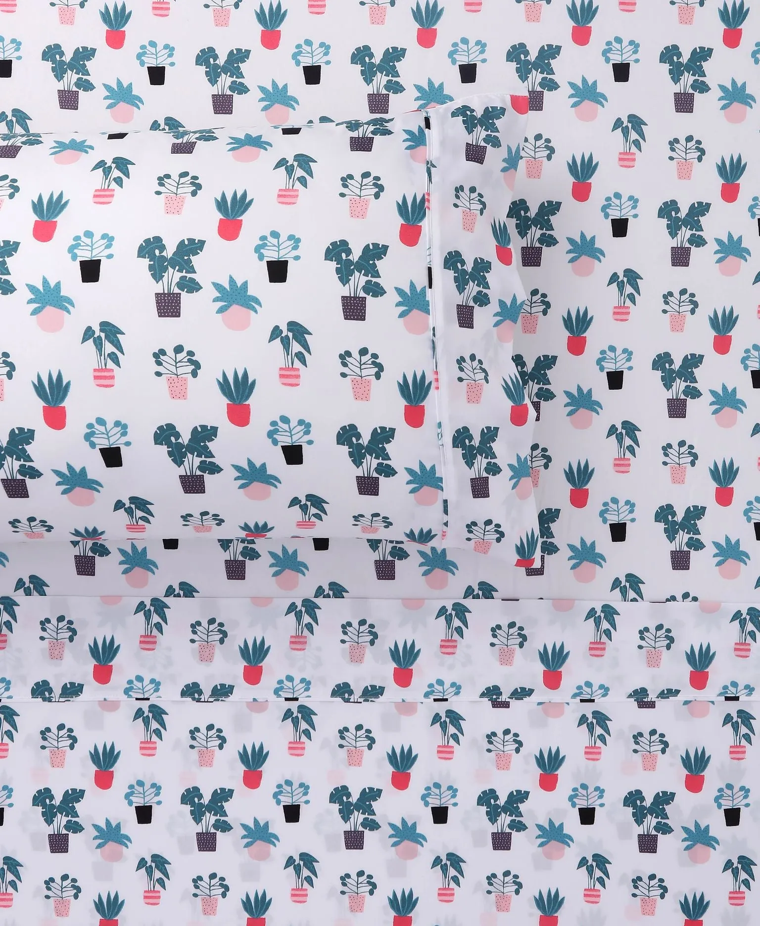 Happy Kids Plant Printed Microfibre Sheet Set