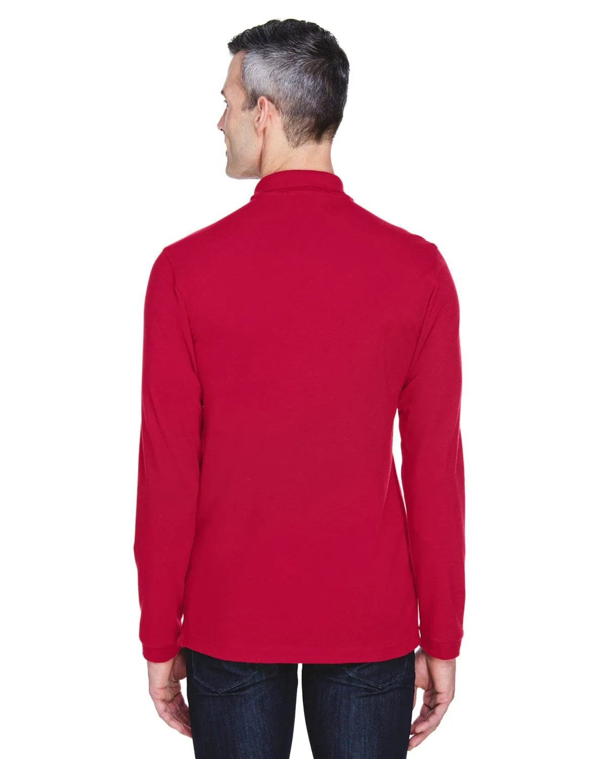 Harriton Easy Blend Long Sleeve Polo Shirt